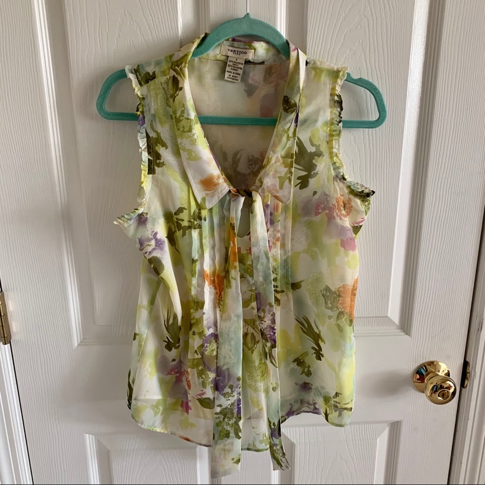 Vertigo Paris Skyflowers Sleeveless Tank Size S